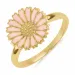 12 mm margeritt rosa ring i forgylt sølv - Marie