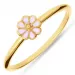 5 mm blomst rosa ring i forgylt sølv