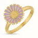 11 mm margeritt lilla ring i forgylt sølv - Marie