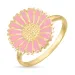 14 mm margeritt rosa ring i forgylt sølv - Marie