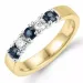 safir alliansering i 14 karat gull og hvitt gull 0,2 ct 0,4 ct