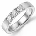 diamant alliansering i 14 karat hvitt gull 3 x 0,15 ct