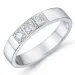 diamant alliansering i 14 karat hvitt gull 3 x 0,07 ct