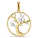 15 mm livets tre anheng i 9 karat gull med rhodium