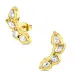 vanntette zirkon øredobber i forgylt stål - OCEANA