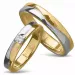 Tofarget gifteringer i 14 karat gull og hvitt gull 0,09 ct - par