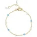blå kalsedon armbånd i forgylt sølv - Loom Stones