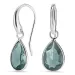 dråpe aqua krystall øredobber i sølv - Loom Stones