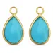 dråpe syntetisk turkis anheng til øredobber i forgylt sølv - Mix & Match