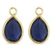 dråpe syntetisk blå safir anheng til øredobber i forgylt sølv - Mix & Match