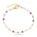 rosa armbånd i forgylt sølv - Loom Stones