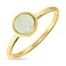 rund prehnite ring i forgylt sølv
