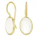 ovale månestein øredobber i forgylt sølv - Loom Stones