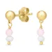 rosa rosa krystall øredobber i forgylt sølv - Loom Stones