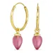 18 mm rosa krystall creol i forgylt sølv