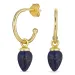 18 mm lapis lazuli halvcreol i forgylt sølv