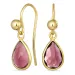 dråpe rosa krystall ørekroker i forgylt sølv