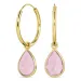 18 mm rosa krystall creol i forgylt sølv