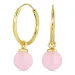 18 mm rosa krystall creol i forgylt sølv
