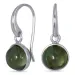 runde grønn krystall øredobber i forsølvet messing - Loom Stones