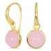 kolleksjonsprøve runde rosa krystall øredobber i forgylt messing - Loom Stones