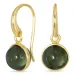 runde grønn krystall øredobber i forgylt messing - Loom Stones