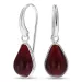 dråpe rød krystall øredobber i forsølvet messing - Loom Stones