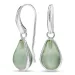 dråpe lysegrønn krystall øredobber i forsølvet messing