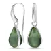 dråpe grønn krystall øredobber i forsølvet messing