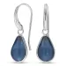 dråpe mørkeblå mørkeblå krystall øredobber i forsølvet messing