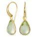 dråpe grønn krystall øredobber i forgylt messing - Loom Stones