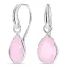 dråpe rosa krystall øredobber i forsølvet messing - Loom Stones