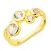 klar quartz ring i forgylt messing - Eliné