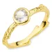 klar quartz ring i forgylt messing - Eliné