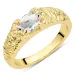 klar quartz ring i forgylt messing - Eliné