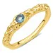 mørkeblå krystall ring i forgylt messing - Eliné