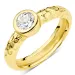klar quartz ring i forgylt messing - Eliné