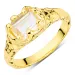 klar quartz ring i forgylt messing - Eliné