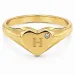 bokstav h zirkon ring i forgylt messing