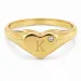 bokstav k zirkon ring i forgylt messing