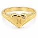 bokstav n zirkon ring i forgylt messing