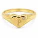 bokstav p zirkon ring i forgylt messing