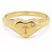 bokstav t zirkon ring i forgylt messing