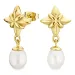 vanntette stjerne perle øredobber i forgylt stål - OCEANA