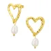vanntette hjerte perle øredobber i forgylt stål - OCEANA