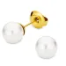7 mm vanntette perle ørestikker i forgylt stål - OCEANA