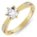 zirkon ring i forgylt sølv