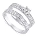 Bred hvit zirkon ring i sølv