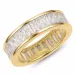 Bred zirkon ring i forgylt sølv