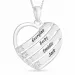 hjerte Navnehalskjede med anheng i sølv med 4 fasettslipte zirkoner